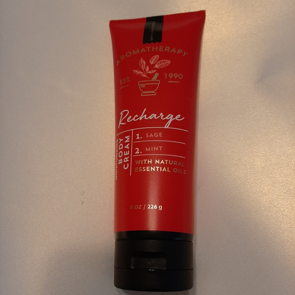 Bath & Body Works Aroatherapy Sage Mint Body Cream 8 Oz NEW Natural Essential
